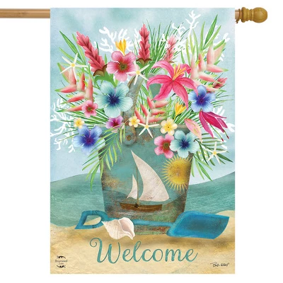 Coastal Flowers Summer House Flag Welcome Beach 28" X 40" Briarwood Lane 1 Coastal Flowers Summer House Flag Welcome Beach 28" X 40" Briarwood Lane