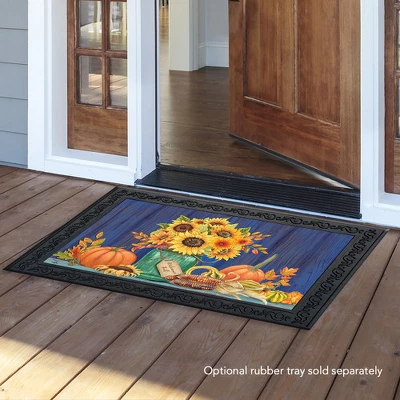 Fall Mason Jar Floral Doormat Sunflowers Indoor Outdoor 30" X 18" Briarwood Lane 2 Fall Mason Jar Floral Doormat Sunflowers Indoor Outdoor 30" X 18" Briarwood Lane - Image 2