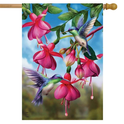 Flight Of The Hummingbirds Spring House Flag Floral 28" X 40" Briarwood Lane 1 Flight Of The Hummingbirds Spring House Flag Floral 28" X 40" Briarwood Lane