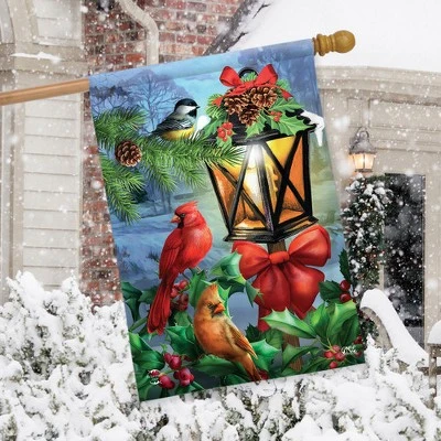 Lantern Glow Gathering Winter House Flag 40" X 28" Briarwood Lane 2 Lantern Glow Gathering Winter House Flag 40" X 28" Briarwood Lane - Image 2
