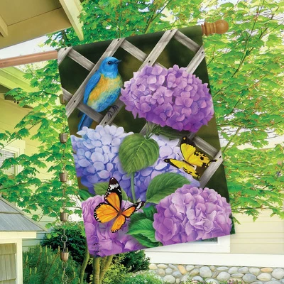 Hydrangea Gathering Spring House Flag Floral 28" X 40" Briarwood Lane 2 Hydrangea Gathering Spring House Flag Floral 28" X 40" Briarwood Lane - Image 2
