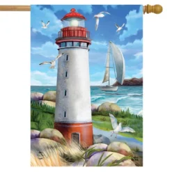 Coastal Lighthouse Summer House Flag 28 X 40 Briarwood Lane