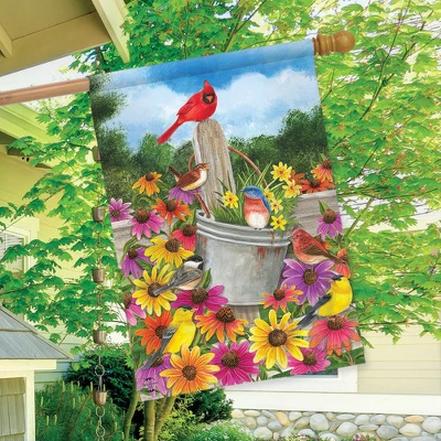 Spring Gathering Cardinal House Flag Floral Bucket 28" X 40" Briarwood Lane 2 Spring Gathering Cardinal House Flag Floral Bucket 28" X 40" Briarwood Lane - Image 2