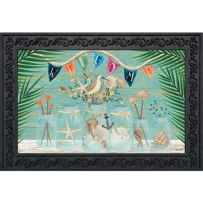 Coastal Mason Jar Summer Doormat Nautical Indoor Outdoor 30" X 18" Briarwood Lane 1 Coastal Mason Jar Summer Doormat Nautical Indoor Outdoor 30" X 18" Briarwood Lane