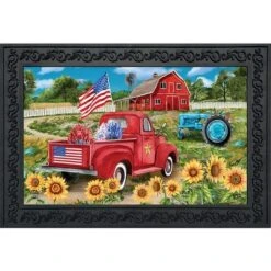 Land Of The Free Summer Doormat Patriotic Indoor Outdoor 30" X 18" Briarwood Lane