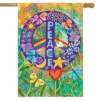 Briarwood Lane Peace Floral House Flag Primitive Everday 28" X 40