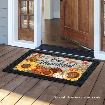 Be Thankful Flowers Doormat 18" X 30" Indoor Outdoor Briarwood Lane 3 Be Thankful Flowers Doormat 18" X 30" Indoor Outdoor Briarwood Lane - Image 3