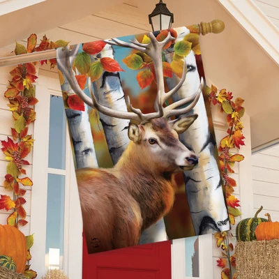 Forest Deer Fall House Flag Autumn Leaves 28" X 40" Briarwood Lane 2 Forest Deer Fall House Flag Autumn Leaves 28" X 40" Briarwood Lane - Image 2