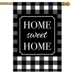 Home Sweet Home Checkered Spring House Flag 28" X 40" Briarwood Lane