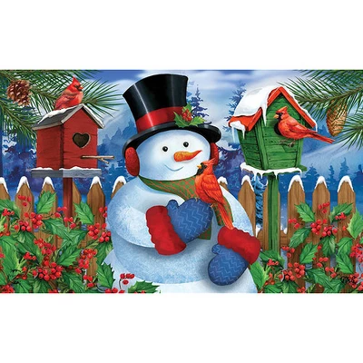 Snowman And Cardinals Winter Doormat 30" X 18" Indoor Outdoor Briarwood Lane 2 Snowman And Cardinals Winter Doormat 30" X 18" Indoor Outdoor Briarwood Lane - Image 2