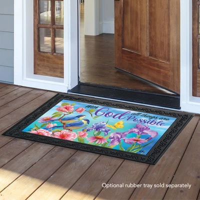 With God Religious Doormat Inspirational Indoor Outdoor 30" X 18" Briarwood Lane 2 With God Religious Doormat Inspirational Indoor Outdoor 30" X 18" Briarwood Lane - Image 2