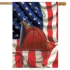 Briarwood Lane Fireman Helmet House Flag Emergency Services Firemen Patriotic 28"x40"
