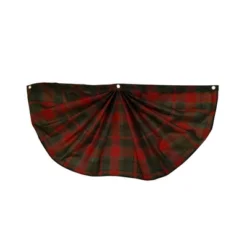 Green And Red Plaid Bunting 48"x24" Pleated Banner With Brass Grommets Briarwood Lane