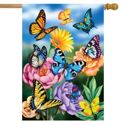 Butterflies In The Garden Spring House Flag Floral 28" X 40" Briarwood Lane 1 Butterflies In The Garden Spring House Flag Floral 28" X 40" Briarwood Lane
