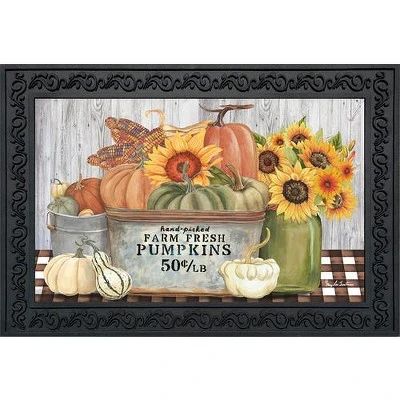 Farm Fresh Bushel Autumn Doormat Pumpkins Indoor Outdoor 30" X 18" Briarwood Lane 1 Farm Fresh Bushel Autumn Doormat Pumpkins Indoor Outdoor 30" X 18" Briarwood Lane