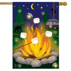 Campfire S'mores Summer House Flag Camping Outdoors 28" X 40" Briarwood Lane