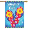 Summer Fun Flip Flops House Flag Nautical 28" X 40" Briarwood Lane