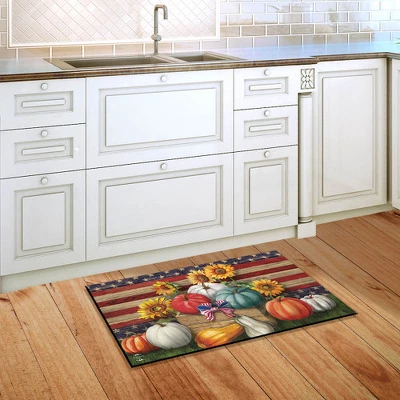 Briarwood Lane Patriotic Pumpkins Autumn Doormat Sunflowers Indoor / Outdoor 30" X 18" 3 Briarwood Lane Patriotic Pumpkins Autumn Doormat Sunflowers Indoor / Outdoor 30" X 18" - Image 3
