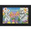 Spring Friends Bunnies Doormat Easter Welcome Floral 30" X 18" Briarwood Lane