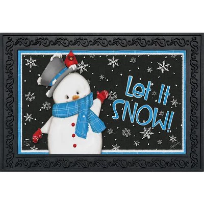 Briarwood Lane Jolly Winter Snowman Doormat Primitive Let It Snow Indoor / Outdoor 30" X 18" 1 Briarwood Lane Jolly Winter Snowman Doormat Primitive Let It Snow Indoor / Outdoor 30" X 18"