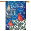 Briarwood Lane Cardinals Appear Winter House Flag Snowflakes 28"