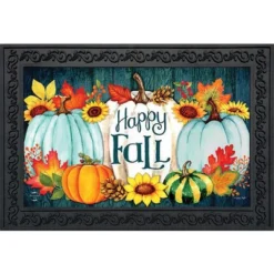 Home Decor Store 12 Briarwood Lane Happy Fall Pumpkins Primitive Doormat Autumn Leave