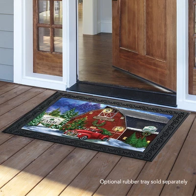 Christmas Tree Farm Doormat Red Pickup Indoor Outdoor 30" X 18" Briarwood Lane 2 Christmas Tree Farm Doormat Red Pickup Indoor Outdoor 30" X 18" Briarwood Lane - Image 2