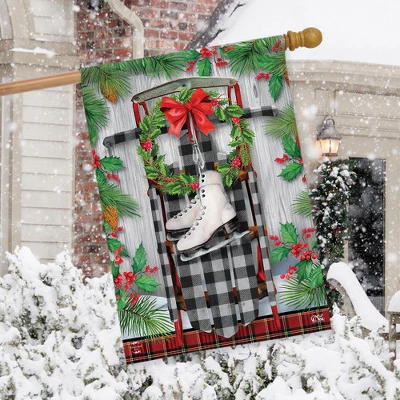 Briarwood Lane Winter Sled House Flag Checkered Skates Fir Berrie 2 Briarwood Lane Winter Sled House Flag Checkered Skates Fir Berrie - Image 2