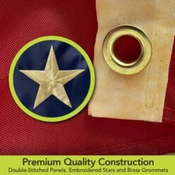 Briarwood Lane Tea Stained Patriotic Embroidered Bunting USA 48" X 24" Pleated Banner With Brass Grommets -Home Decor Store GUEST 401203f1 d226 42e3 8531 7c4c00a88015