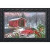 Briarwood Lane Winter Covered Bridge Seasonal Doormat Pickup Truck Indoor Outdoor 30" X 18"