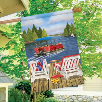 Dockside Summer House Flag Nautical Paddleboat 28" X 40" Briarwood Lane 2 Dockside Summer House Flag Nautical Paddleboat 28" X 40" Briarwood Lane - Image 2