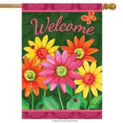 Welcome Daisies Spring House Flag Floral 28" X 40" Briarwood Lane