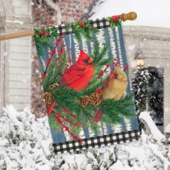 Briarwood Lane Winter Birch Tree Cardinals House Flag 28" X 40" B -Home Decor Store GUEST 450b56c5 69d0 4742 968d 6cc3515306c9