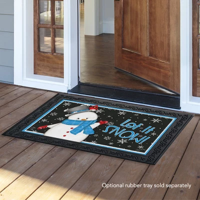 Briarwood Lane Jolly Winter Snowman Doormat Primitive Let It Snow Indoor / Outdoor 30" X 18" 2 Briarwood Lane Jolly Winter Snowman Doormat Primitive Let It Snow Indoor / Outdoor 30" X 18" - Image 2