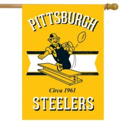 Briarwood Lane Retro Pittsburgh Steelers House Flag NFL Double-Sided 28" X 40"