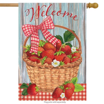 Strawberries Summer House Flag Fruit 28" X 40" Briarwood Lane 1 Strawberries Summer House Flag Fruit 28" X 40" Briarwood Lane