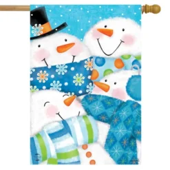 Briarwood Lane Snow Buds Winter House Flag Snowman Snowmen Scarfs