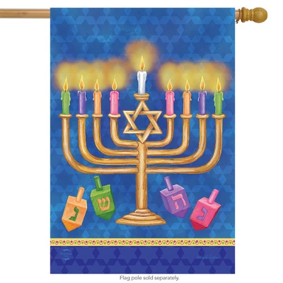 Happy Hanukkah House Flag Holiday Menorah 28" X 40" Briarwood Lane 1 Happy Hanukkah House Flag Holiday Menorah 28" X 40" Briarwood Lane