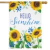 Hello Sunshine Summer Burlap House Flag Floral 28" X 40" Briarwood Lane