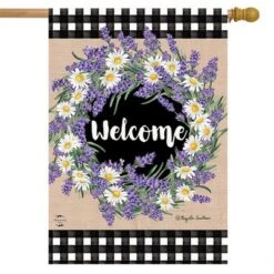 Lavender And Daisies Spring House Flag Floral 28" X 40" Briarwood Lane
