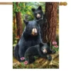 Black Bear Family Nature House Flag Nature Outdoors 28" X 40" Briarwood Lane