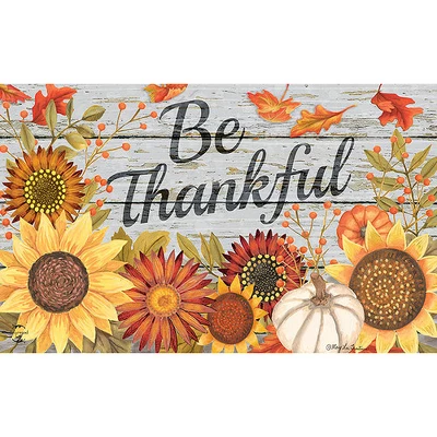 Be Thankful Flowers Doormat 18" X 30" Indoor Outdoor Briarwood Lane 2 Be Thankful Flowers Doormat 18" X 30" Indoor Outdoor Briarwood Lane - Image 2