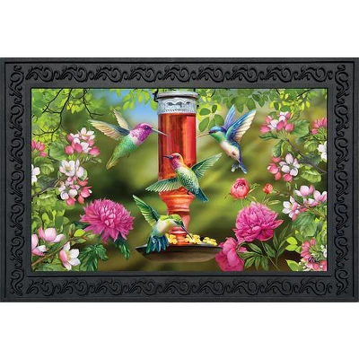 Hummingbird Feeder Spring Doormat Floral Indoor Outdoor 30" X 18" Briarwood Lane 1 Hummingbird Feeder Spring Doormat Floral Indoor Outdoor 30" X 18" Briarwood Lane