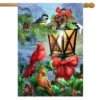 Lantern Glow Gathering Winter House Flag 40" X 28" Briarwood Lane