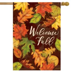 Leaf Toss Fall House Flag Colored Leaves Autumn 28" X 40" Briarwood Lane