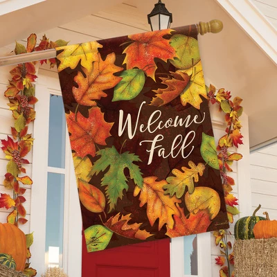 Leaf Toss Fall House Flag Colored Leaves Autumn 28" X 40" Briarwood Lane 2 Leaf Toss Fall House Flag Colored Leaves Autumn 28" X 40" Briarwood Lane - Image 2
