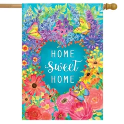 Floral Home Sweet Home Spring House Flag 28" X 40" Briarwood Lane