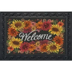 Home Decor Store 9 Briarwood Lane Fall Flowers Welcome Doormat Autumn Indoor Outdoor