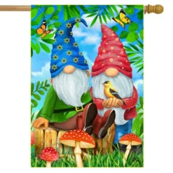 Gnome Sweet Gnome Spring House Flag Garden Humor 28" X 40" Briarwood Lane