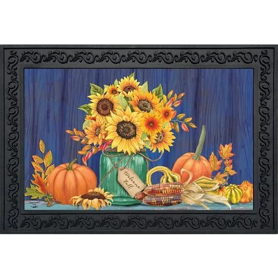 Fall Mason Jar Floral Doormat Sunflowers Indoor Outdoor 30" X 18" Briarwood Lane 1 Fall Mason Jar Floral Doormat Sunflowers Indoor Outdoor 30" X 18" Briarwood Lane